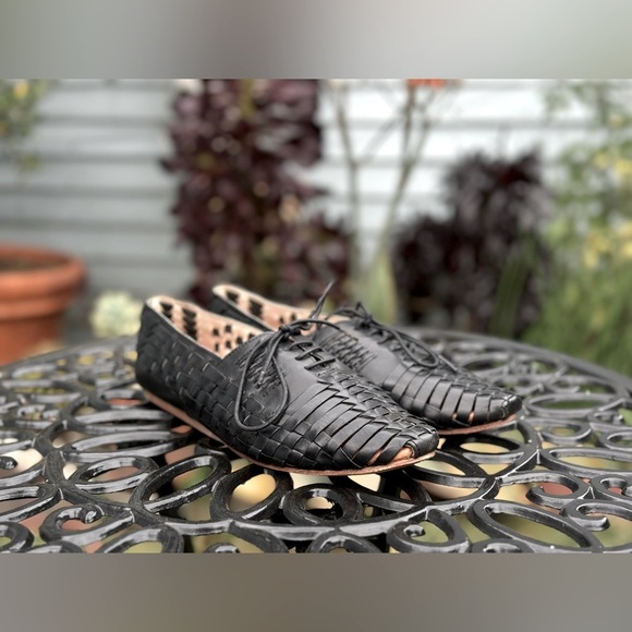 Will Leather Goods Shoes - WILL Leather Goods — Black Leather Woven Flats